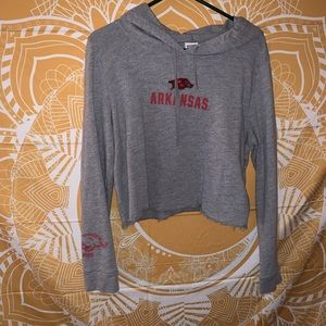 pink ar razorback cropped sweatshirt